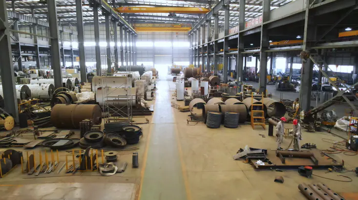 Boiler shells and components in production in the Wilford works.