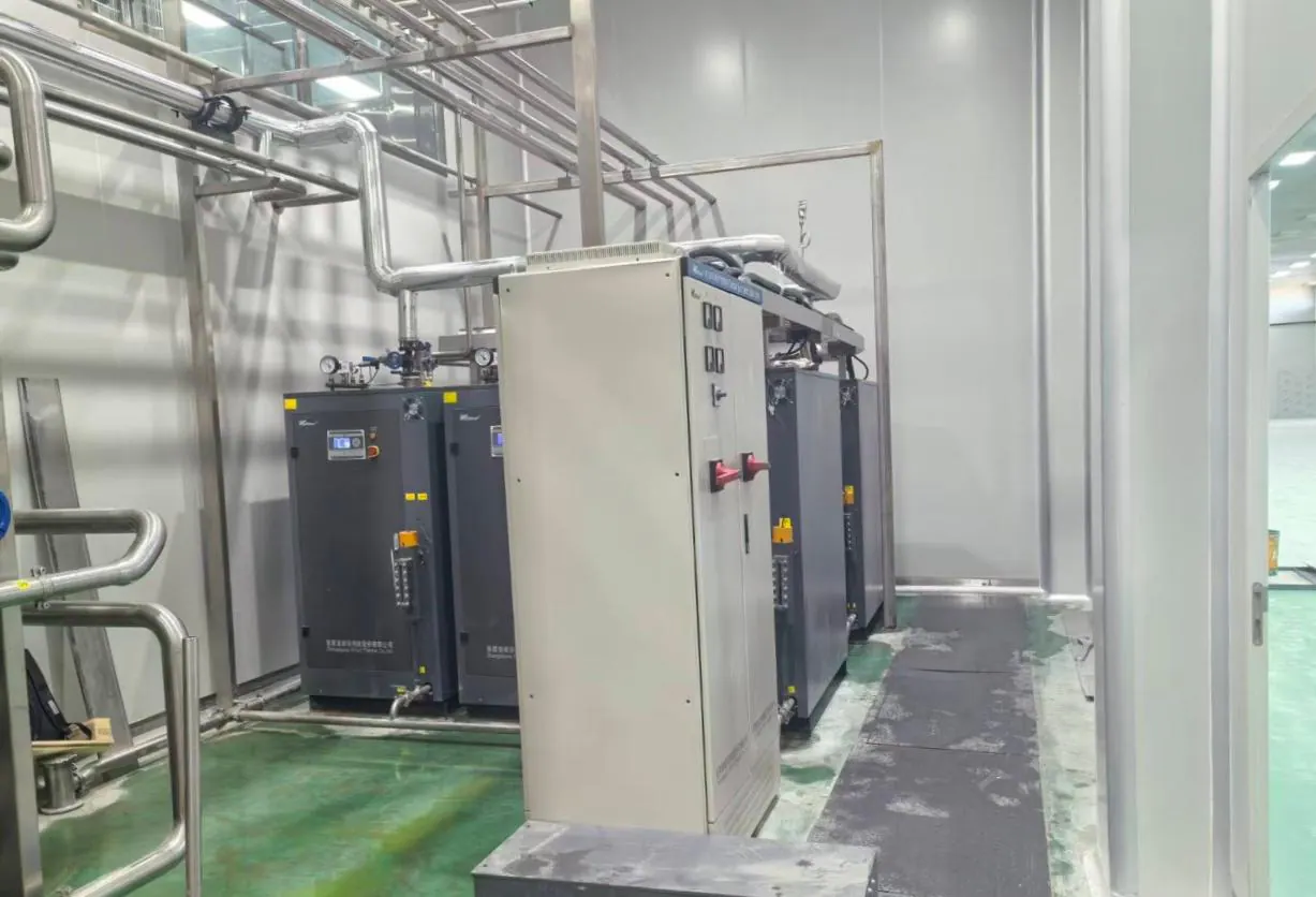 The group-control cabinet and the WDR units in the plant’s steam room.