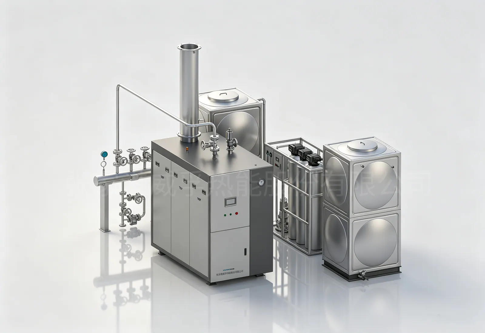 A WFR package with automatic water treatment and feed tank.