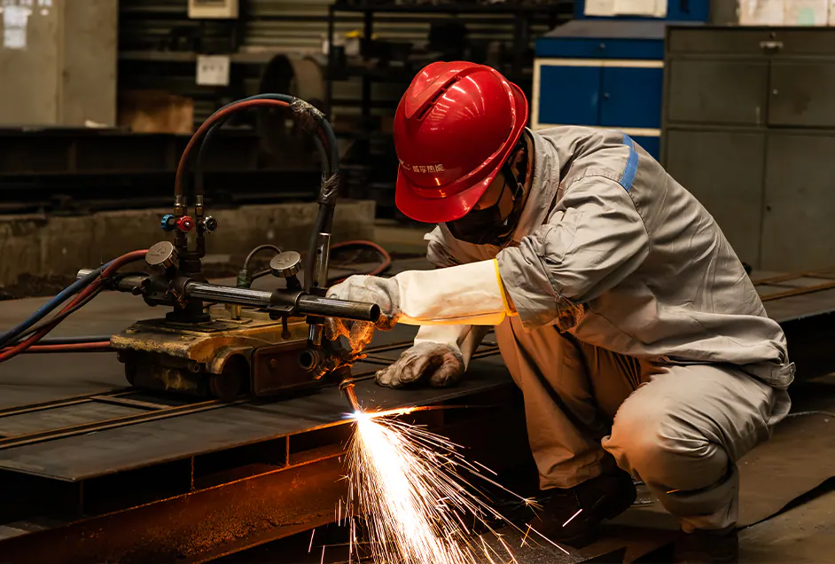 Plate cutting in the Wilford workshop